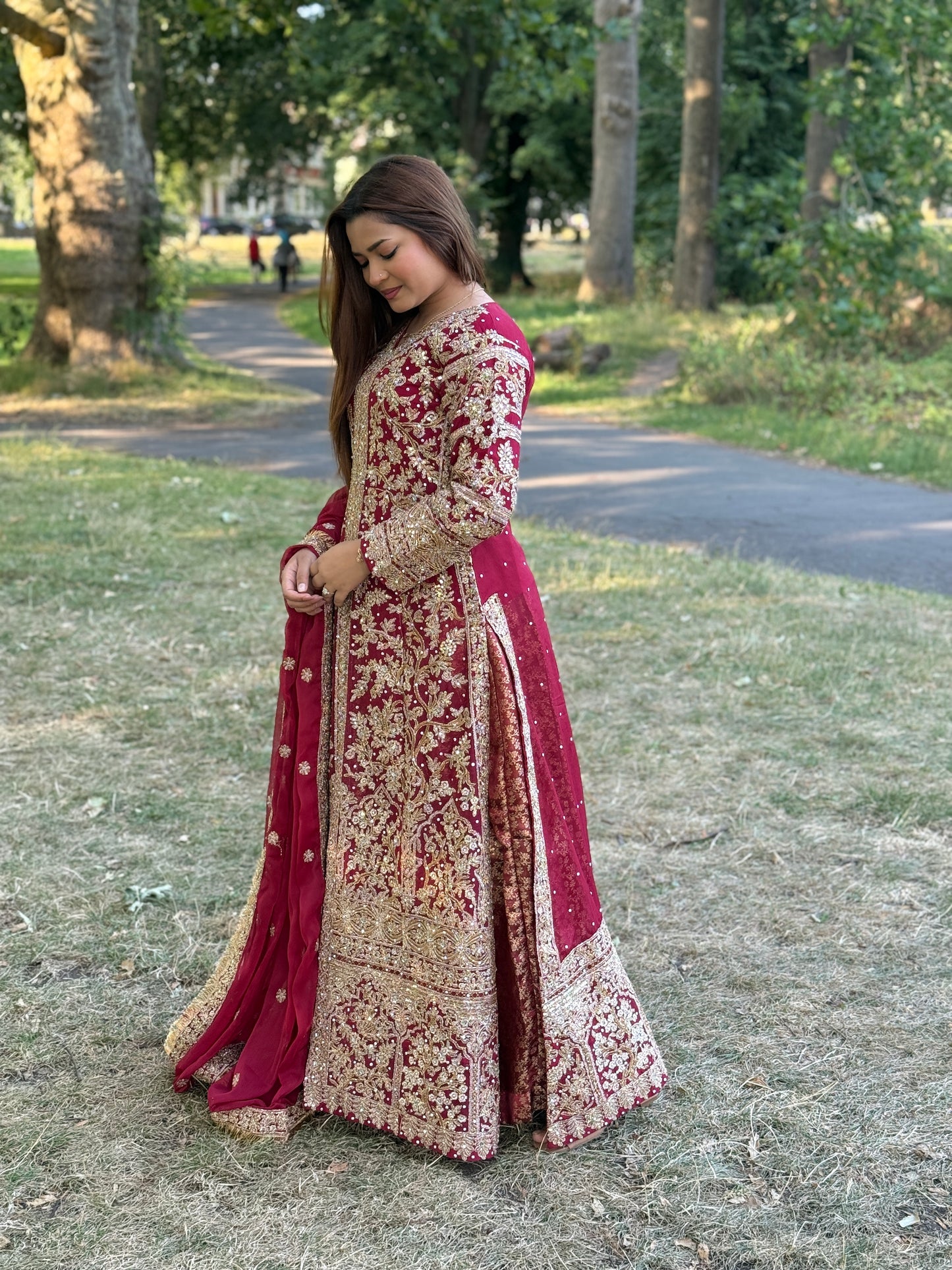 Crimson Majesty Embroidered Lehnga