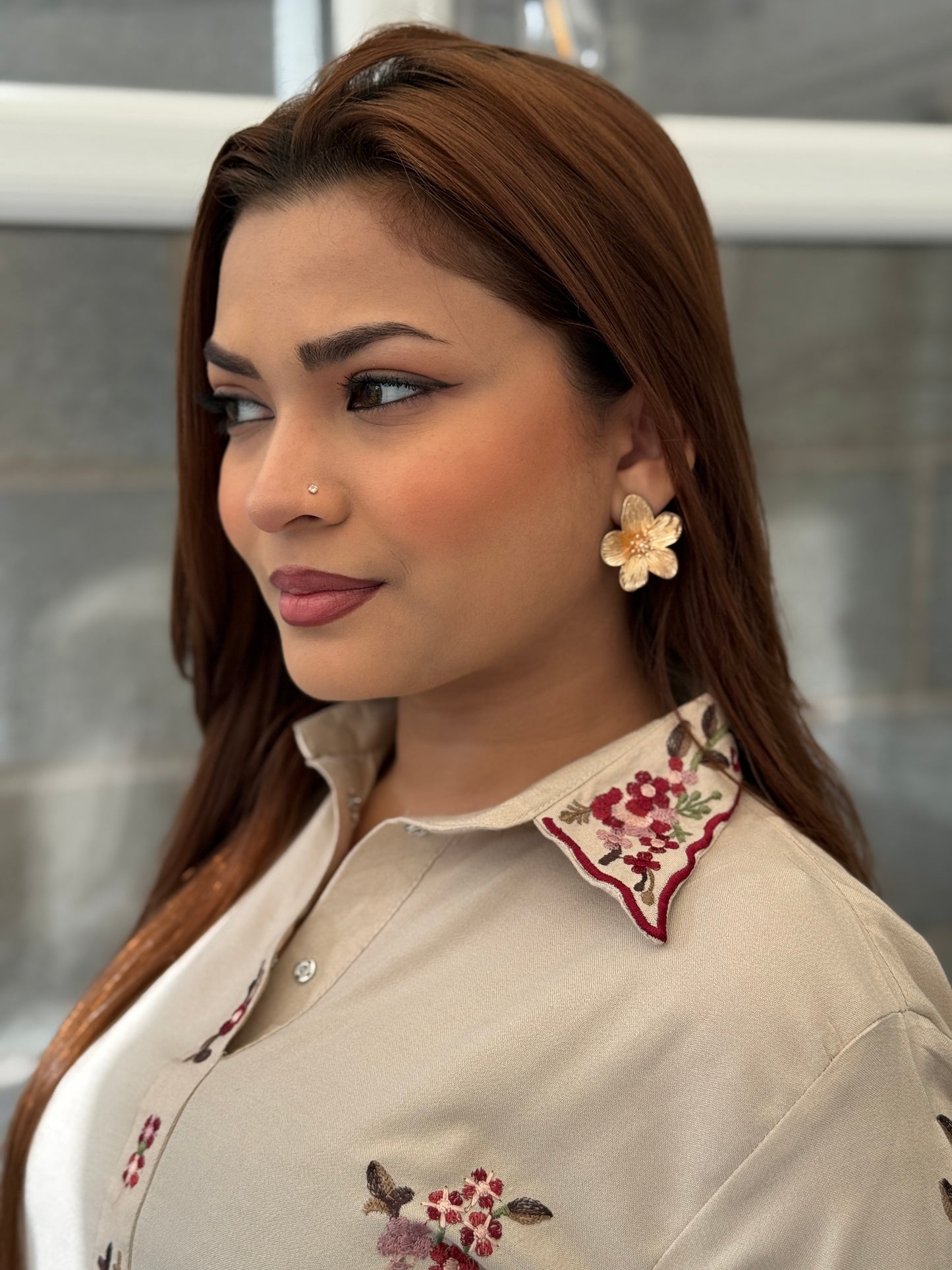 Winter Bloom Co-ord Set - Cream