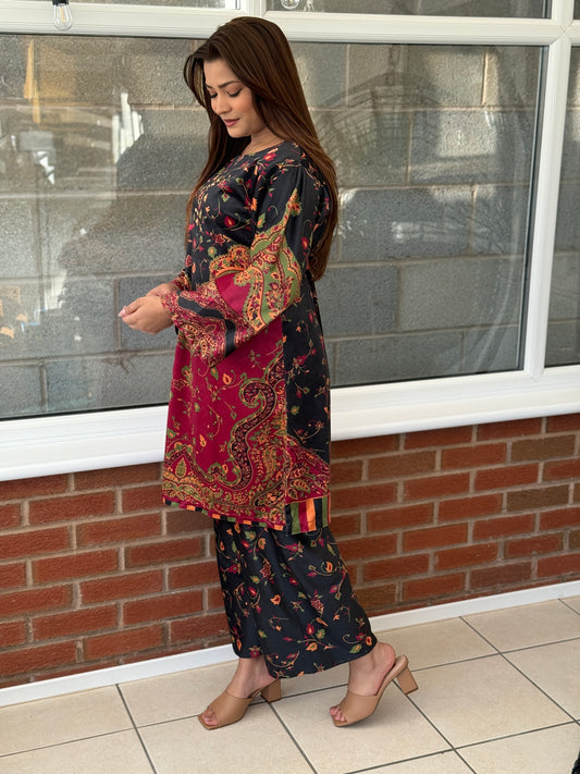 Zohra - Velvet Palachi Maria B Inspired Print Co-Ord