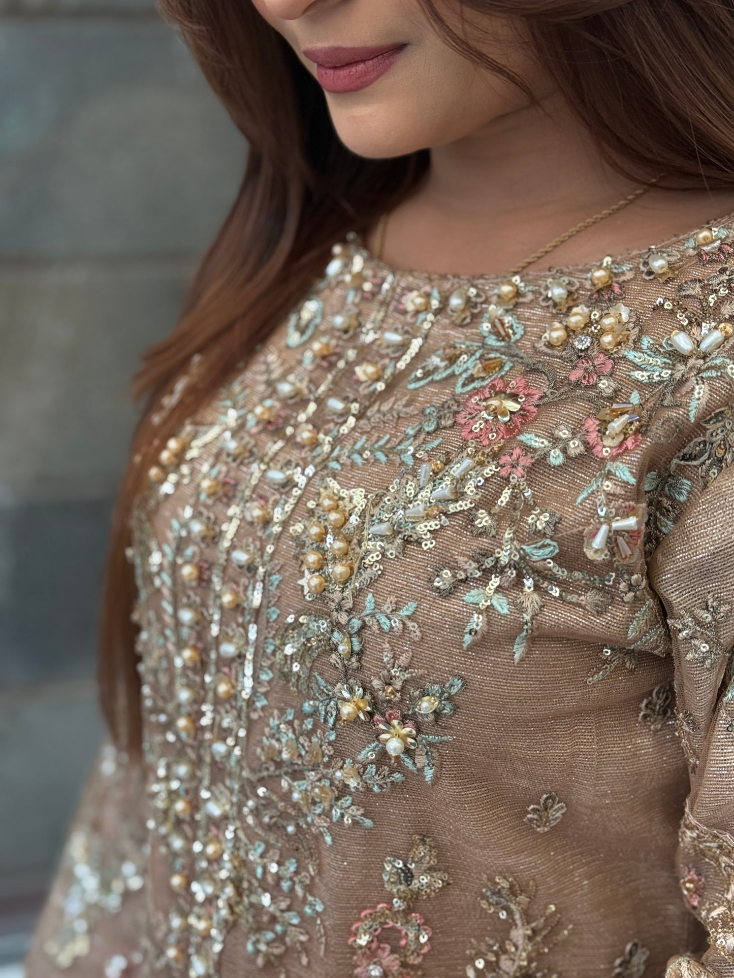 Aurelia Heirloom - Hand Embellished Net Ensemble