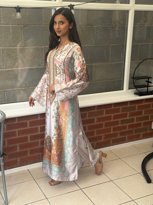 Beige Royale – Luxury Printed Silk Edit