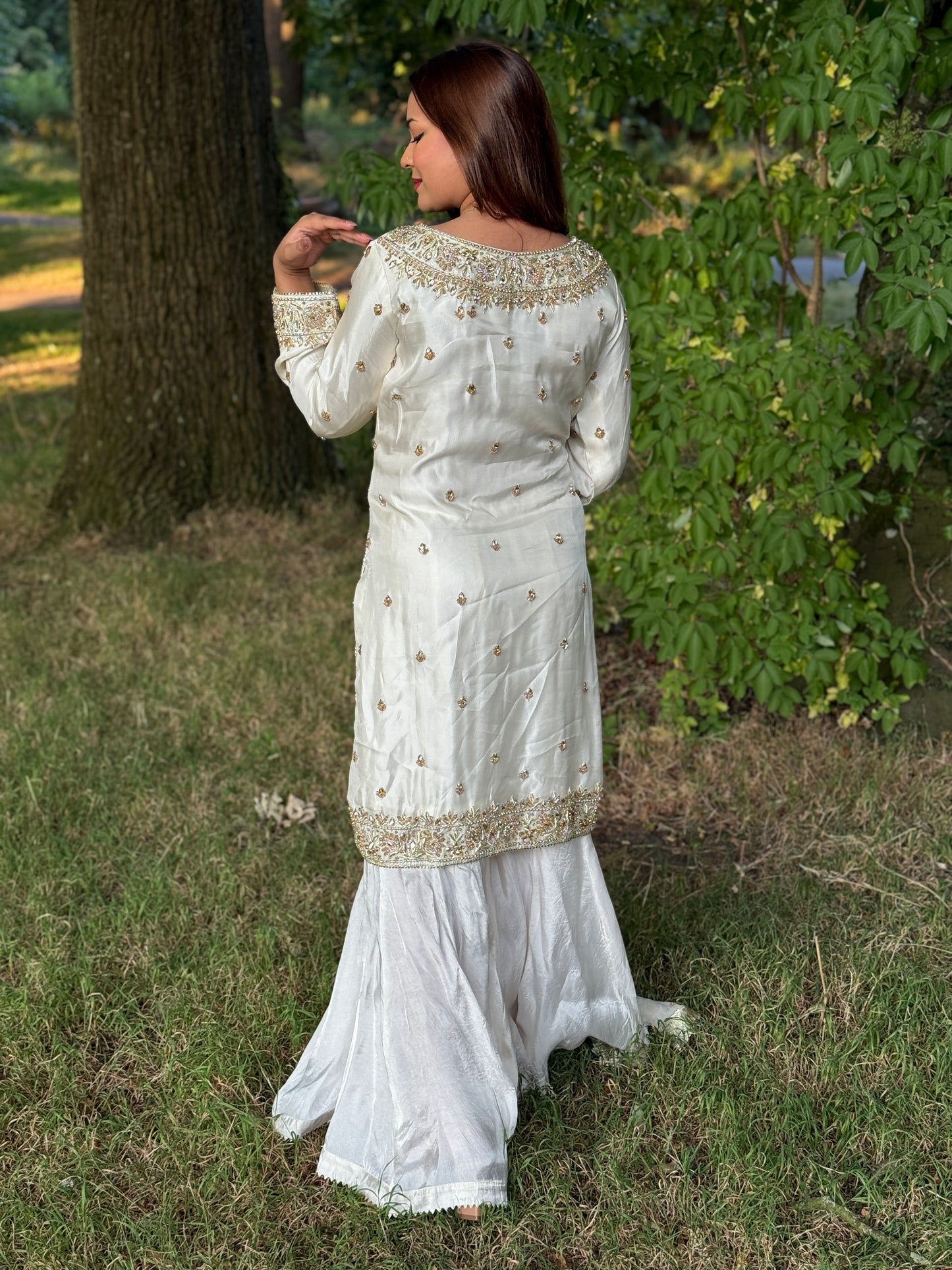 Noor Royale - Luxury Hand Embellished Silk Sharara