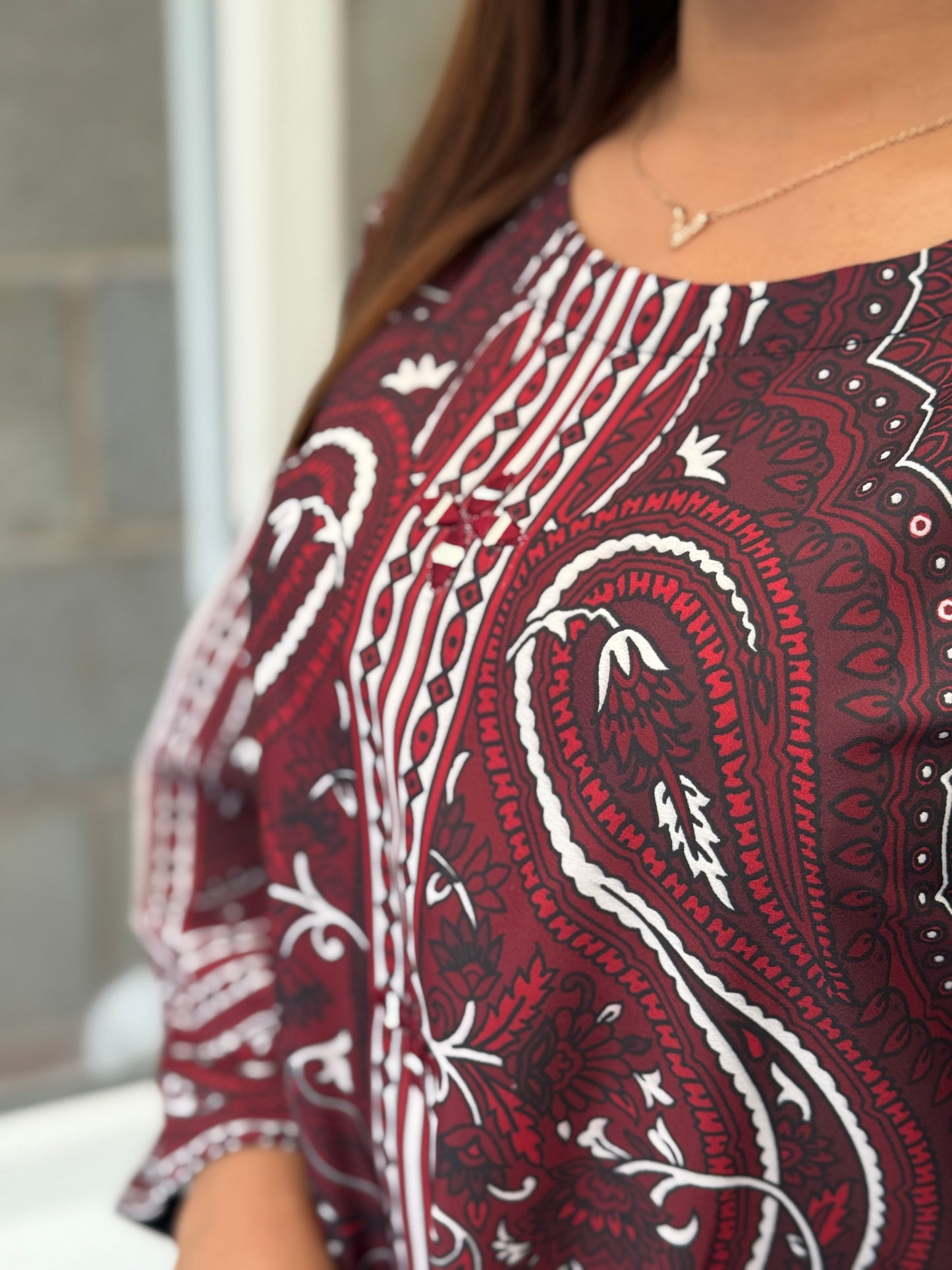 Maroon Paisley Print Set