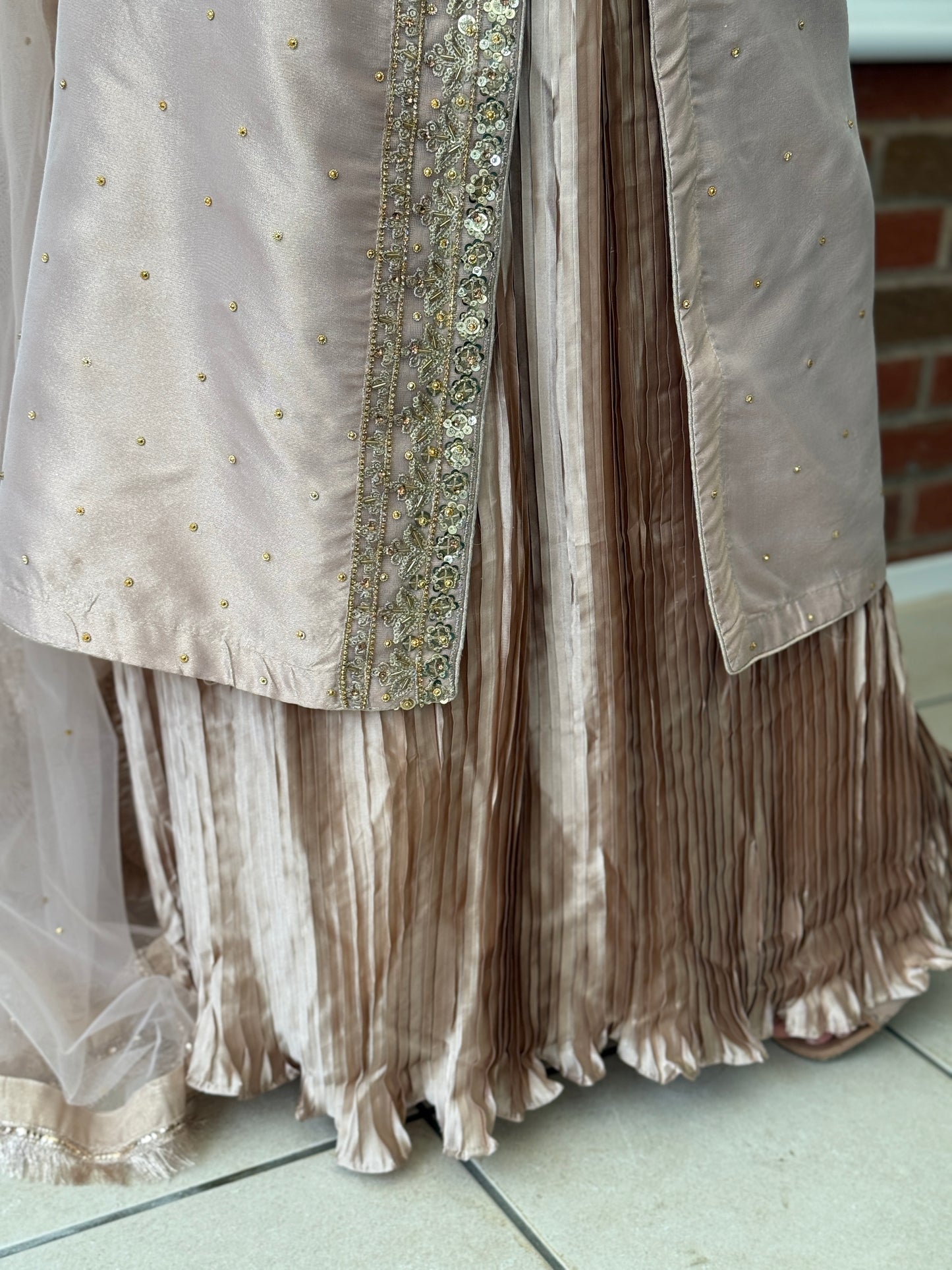 Blush Pink Pleated Luxe Suit