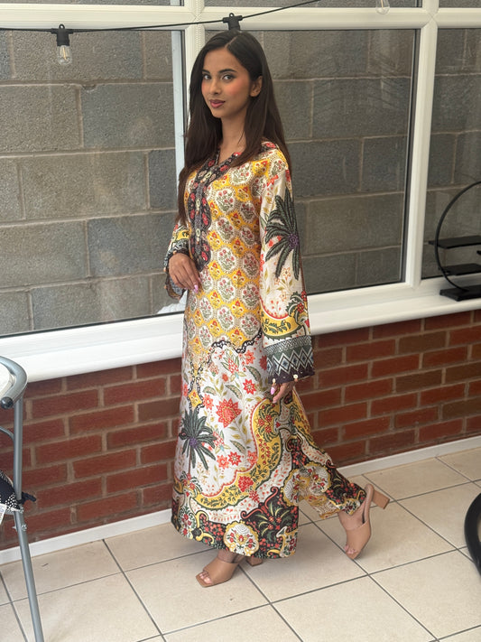 Multi Gold Royale – Luxury Printed Silk Edit