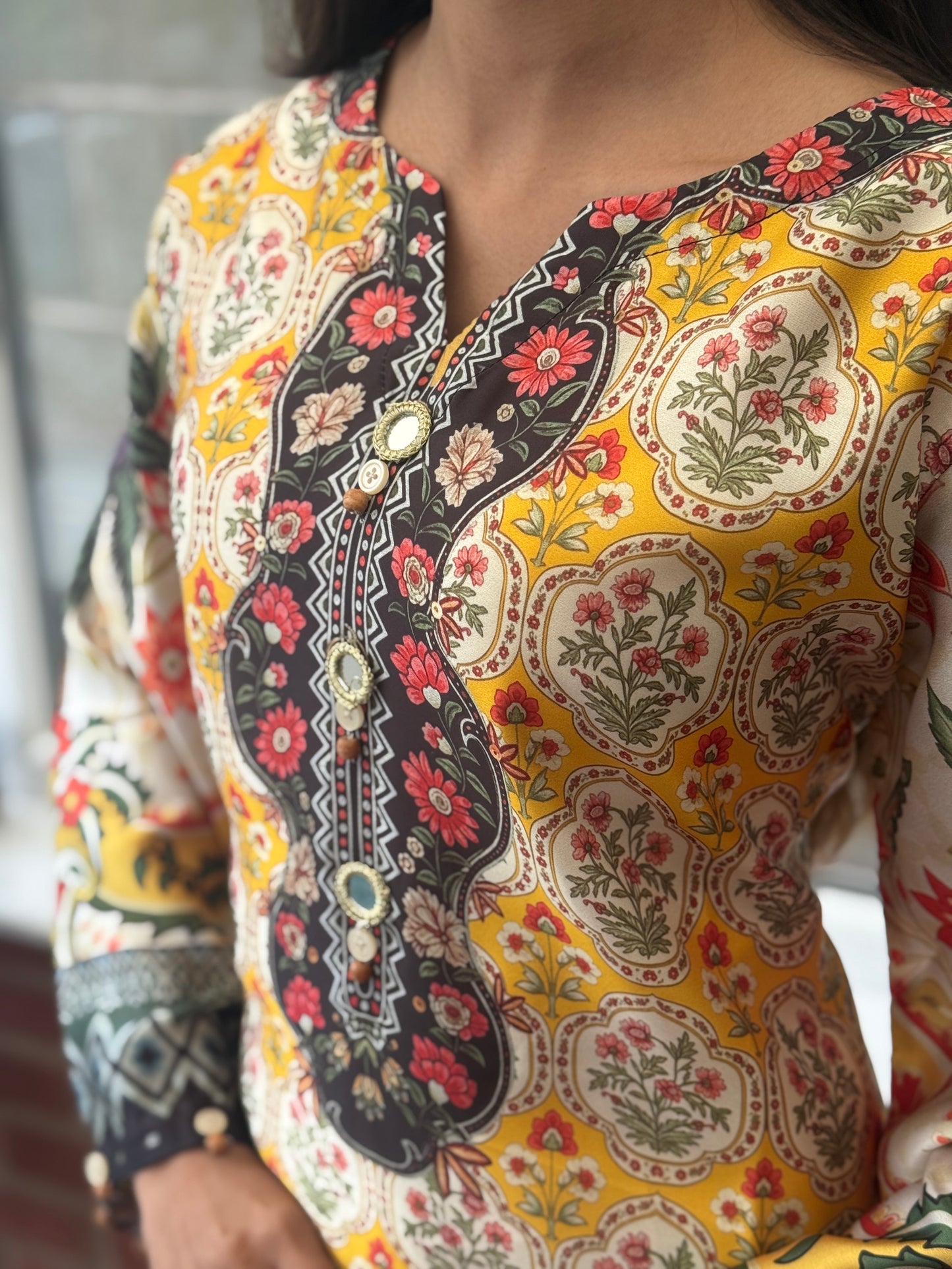 Multi Gold Royale – Luxury Printed Silk Edit