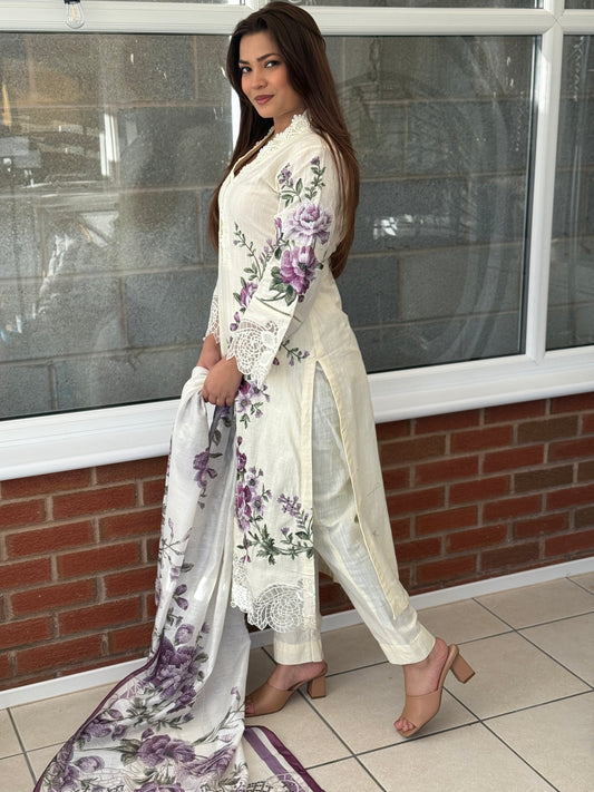 Amara Bloom - Floral Embroidered Suit