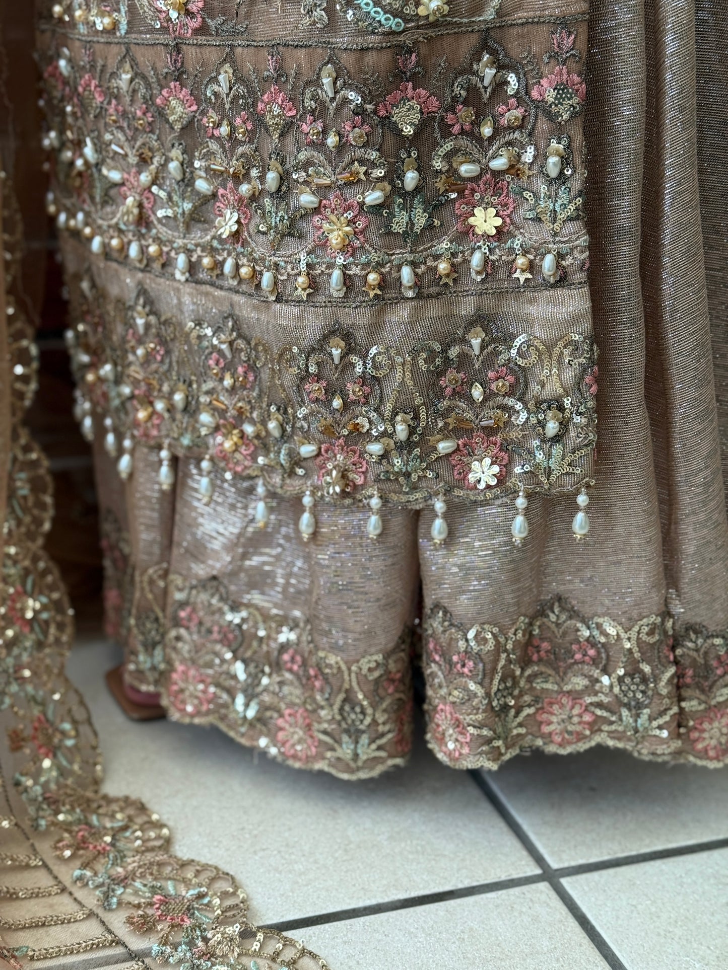 Aurelia Heirloom - Hand Embellished Net Ensemble
