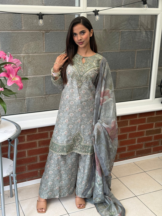 Mint Mirage Lawn Suit