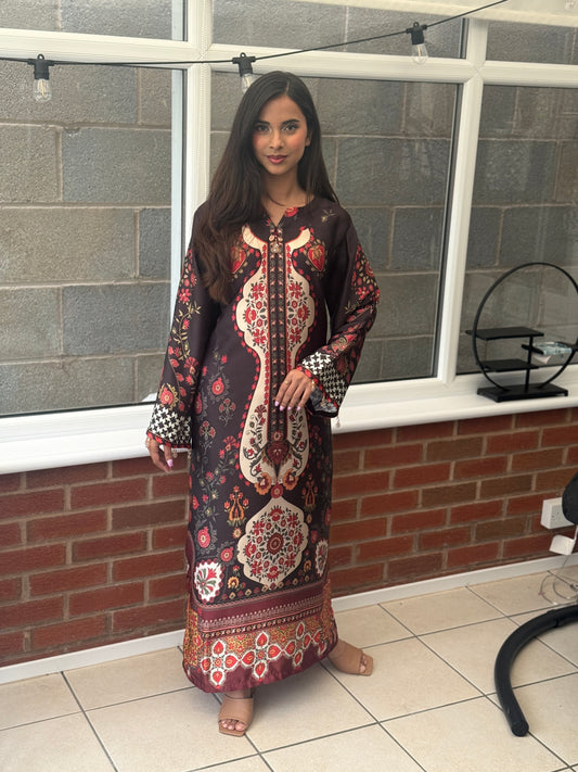 Black Multi Royale – Luxury Printed Silk Edit
