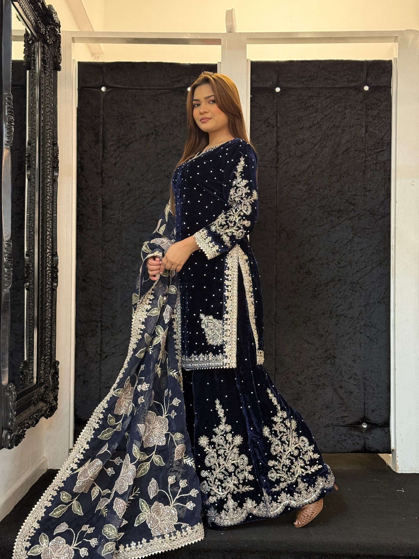 Asteria Velvet - Midnight Embellished Suit