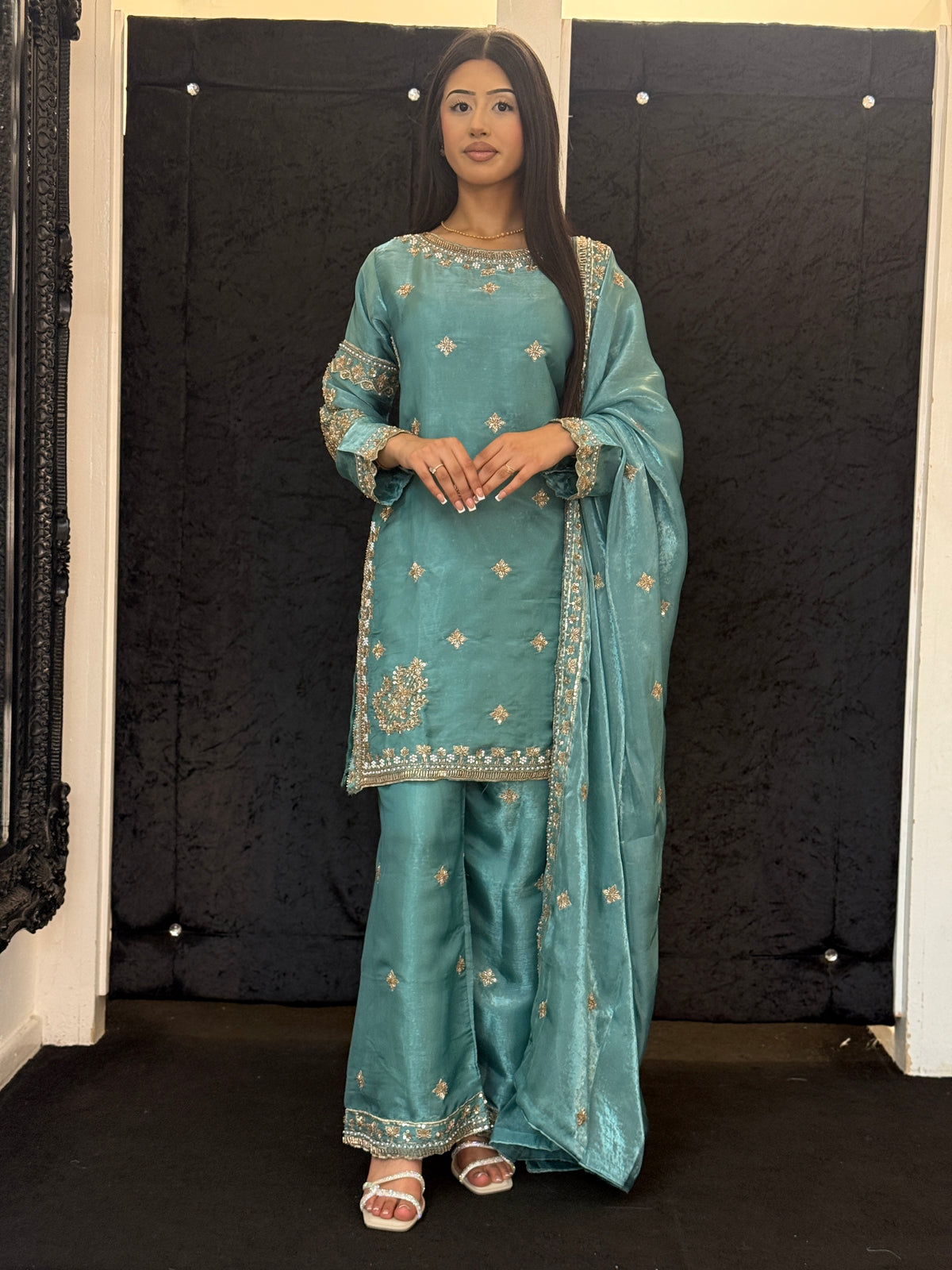 Sheesha Silk Hand- Embellished Suit