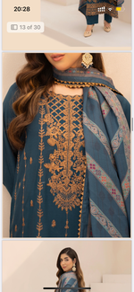 Teal Majesty Dhanak Suit
