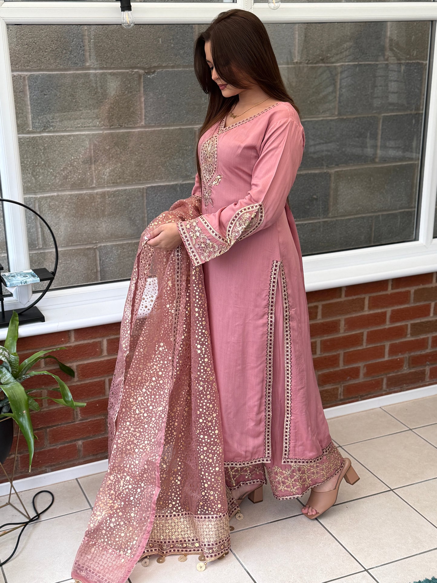 Dusky Pink Noor Mother Daughter Eid