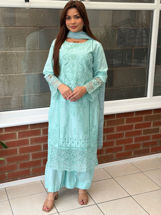 Aqua Grace - 3 Piece Sequins Suit