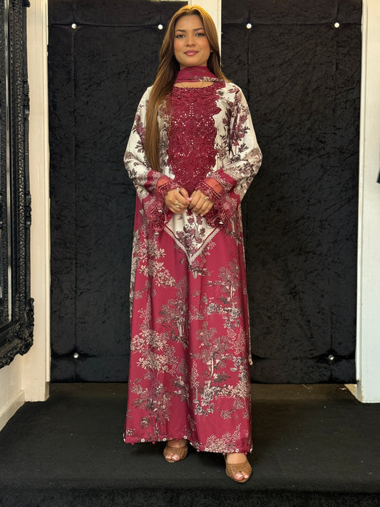 Maria B - M Print Maxi Suit