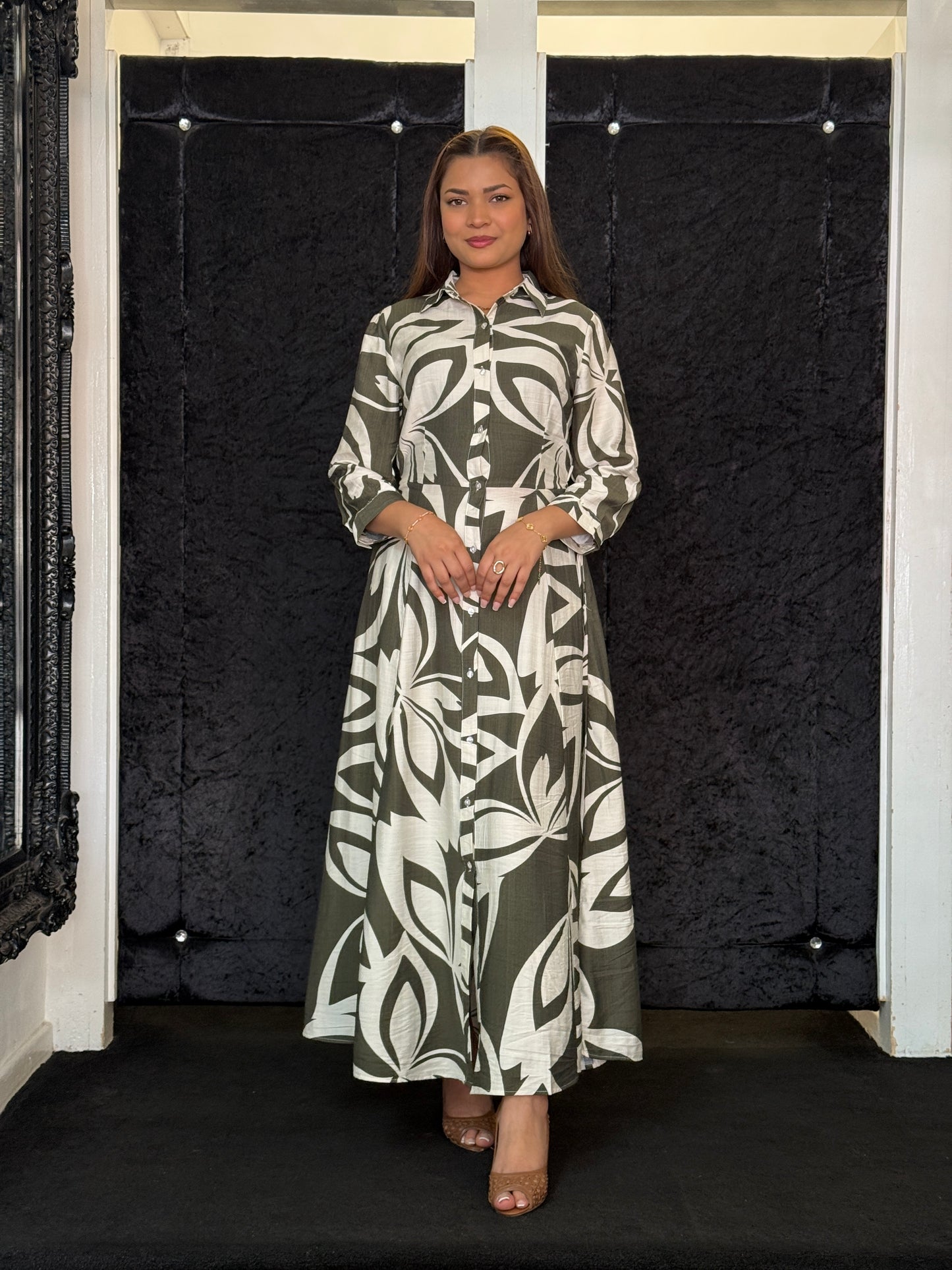 KHAKI MAXI DRESS