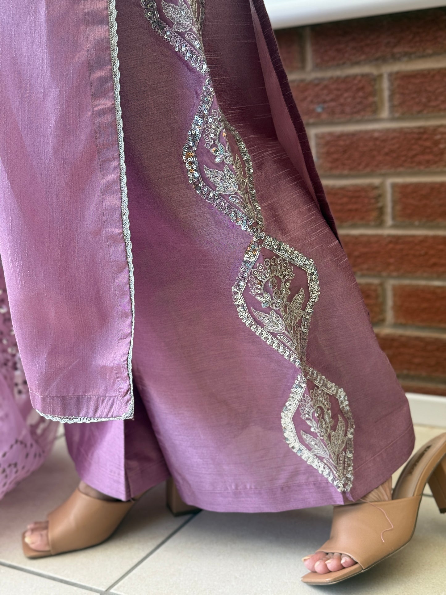 Mauve Royale Raw Silk Set