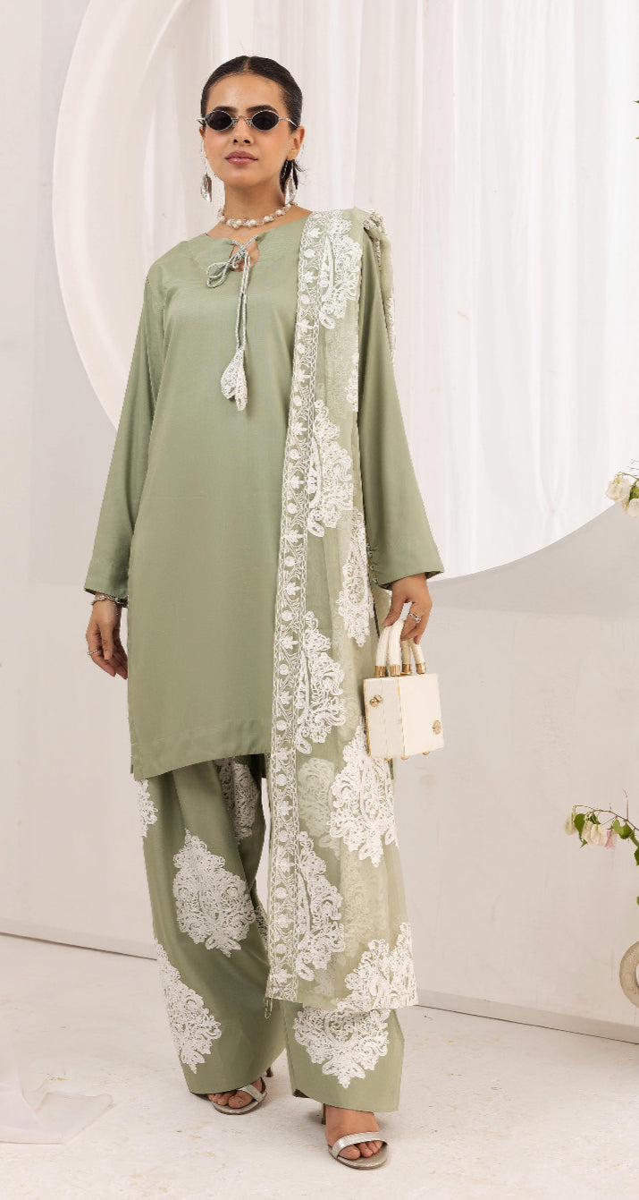 Jannat Farsi Mother Daughter - Pistachio Green