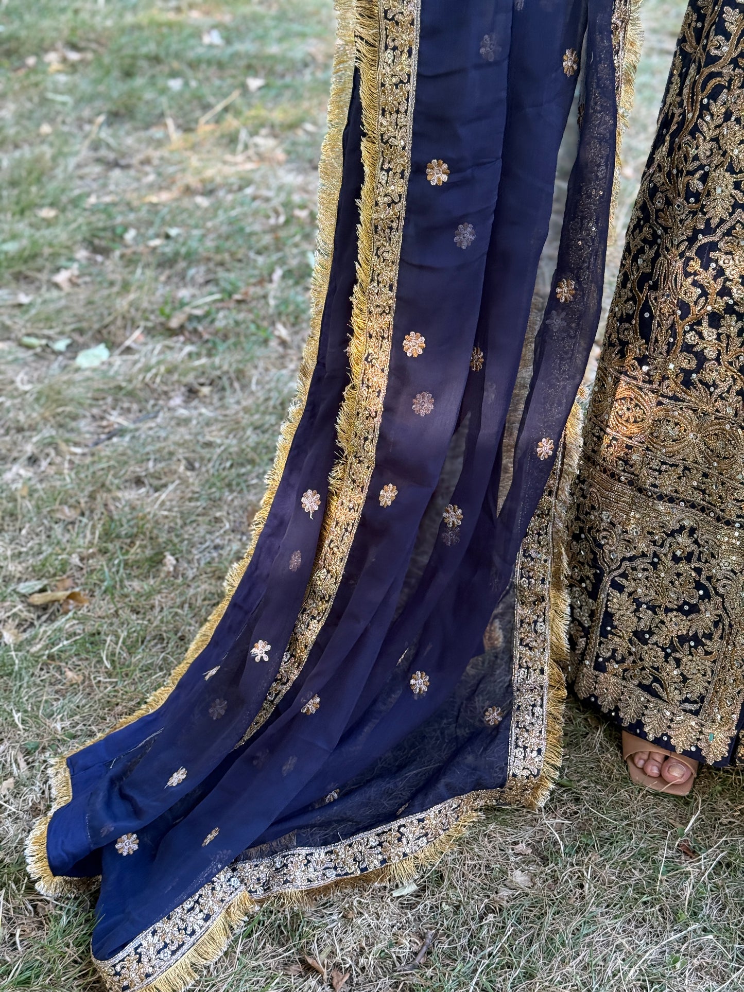 Midnight Majesty Embroidered Lehnga