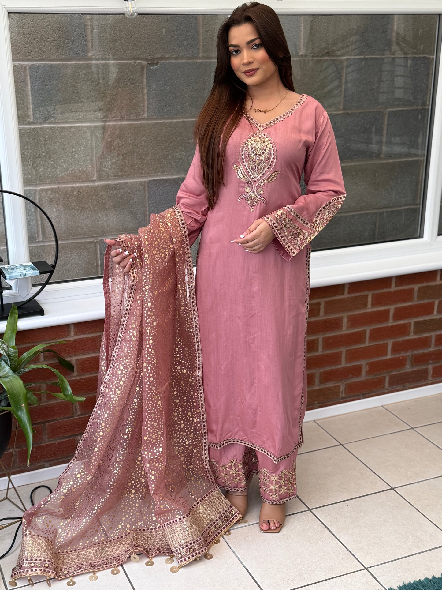 Dusky Pink Noor Mother Daughter Eid