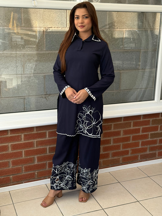 Safiya Navy - Dhanak Winter 2 Piece