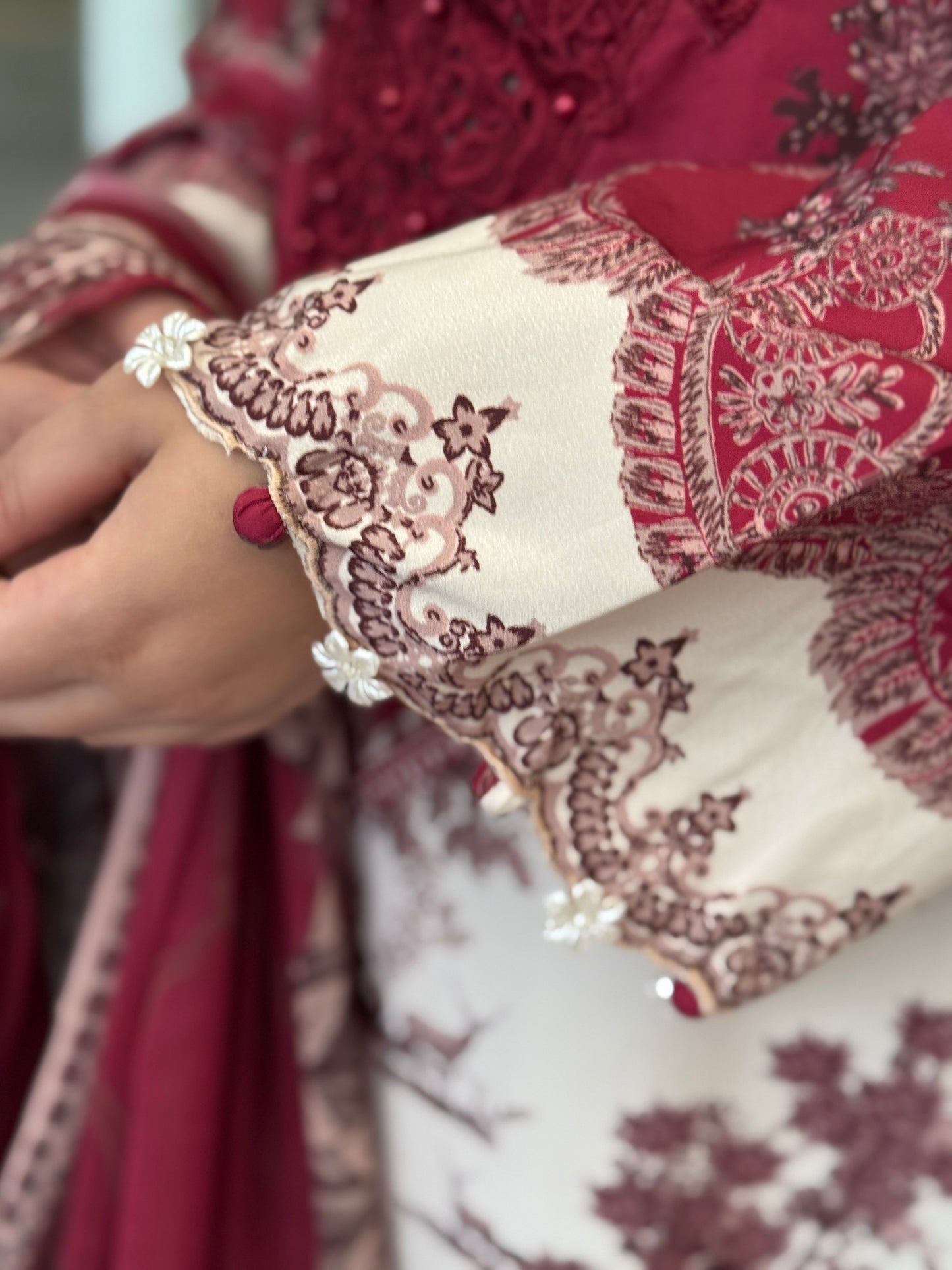 Maria B - M Print Red White