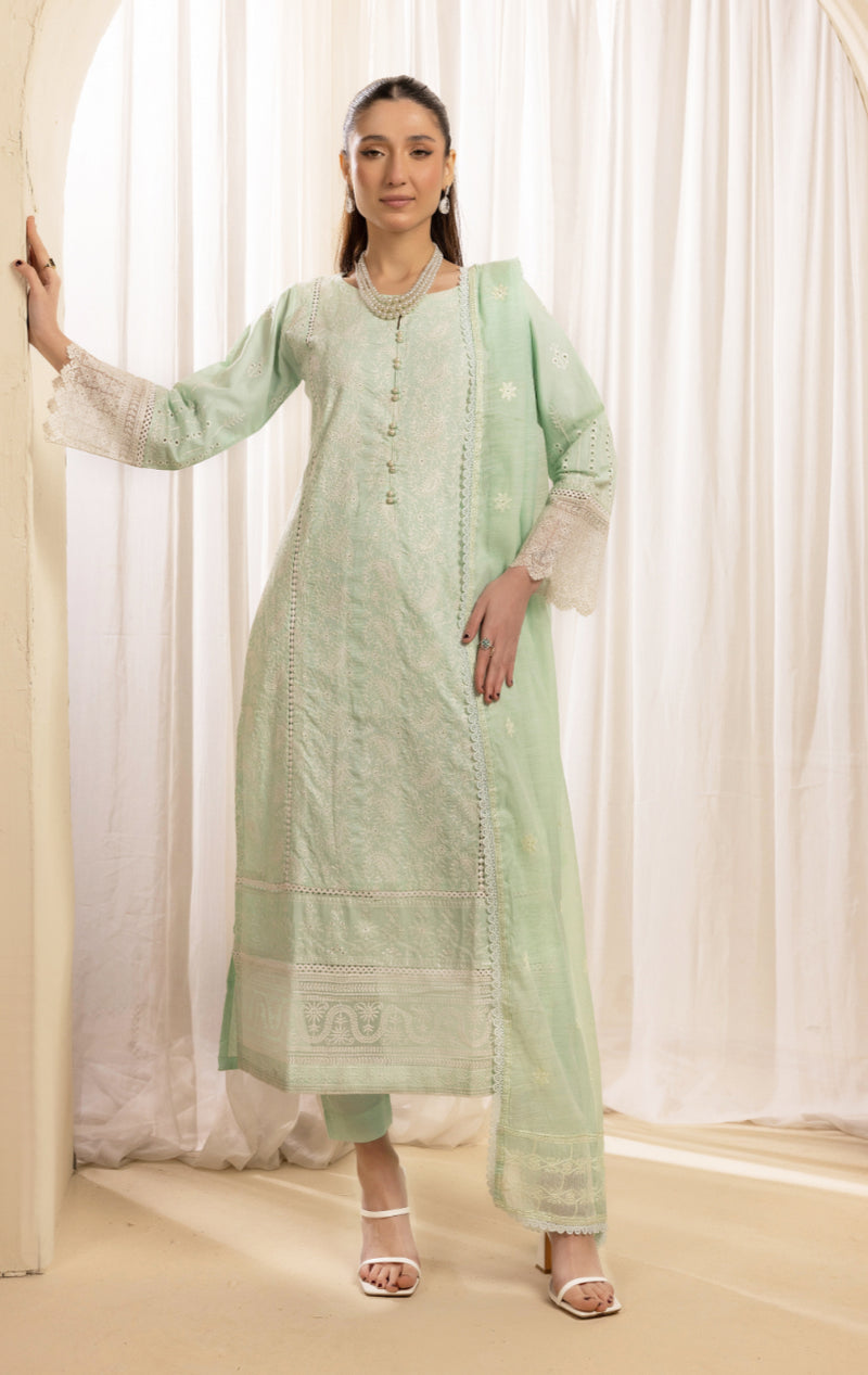 Mint Green Embroidered