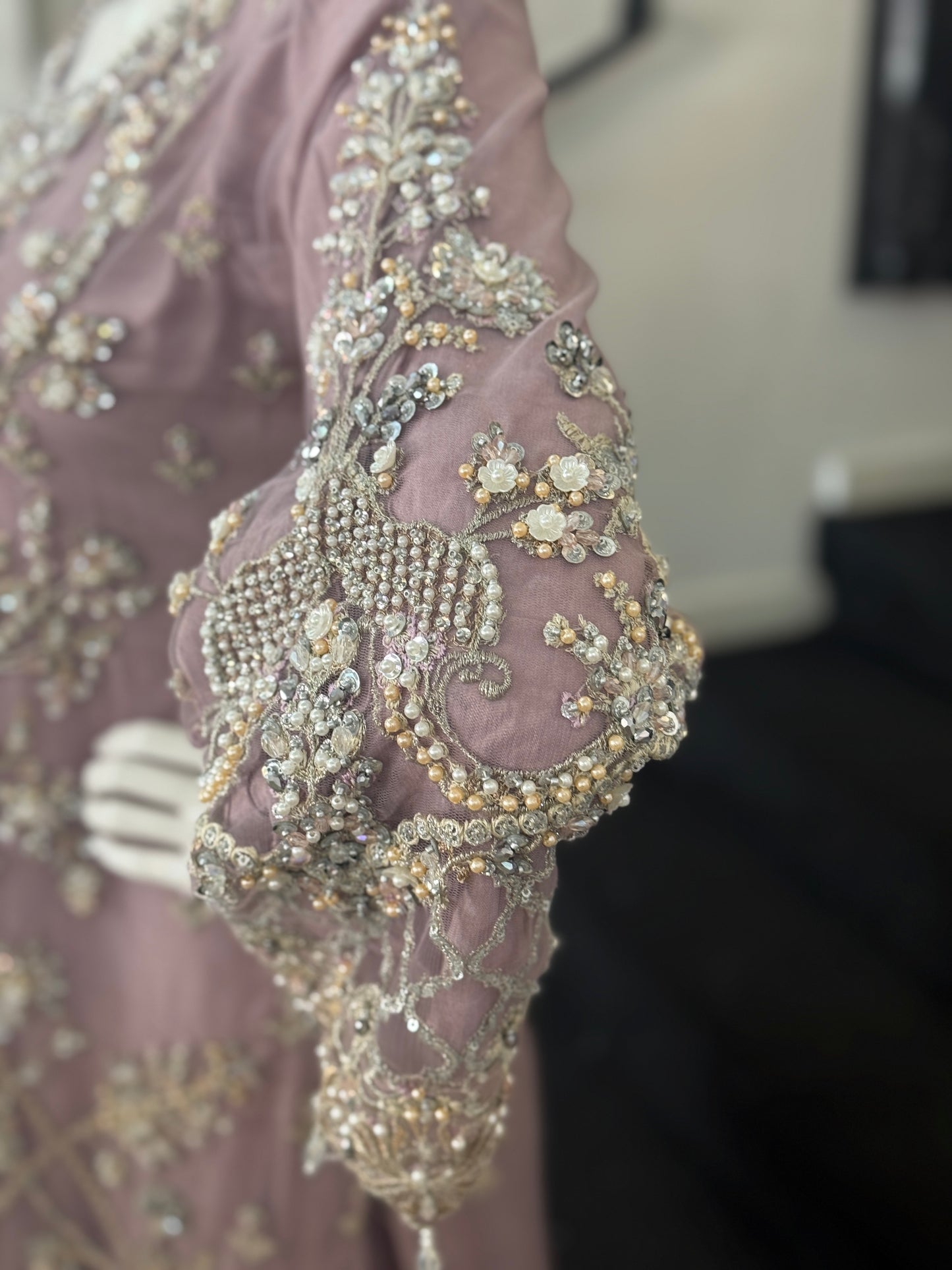 Lilac Luxe Hand-Embellished Sharara Suit