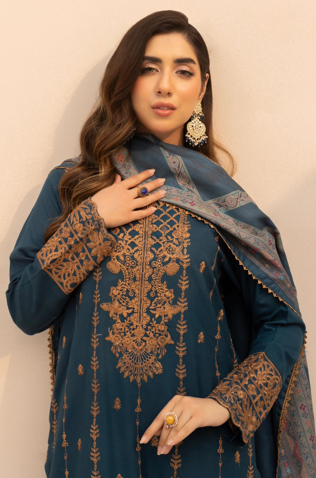 Teal Majesty Dhanak Suit