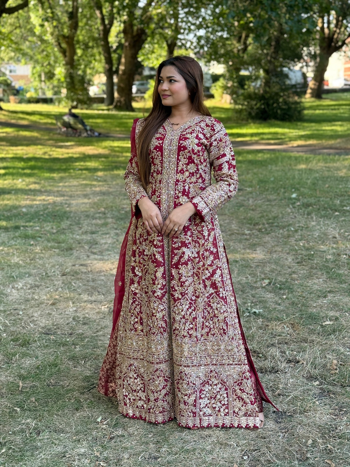 Crimson Majesty Embroidered Lehnga