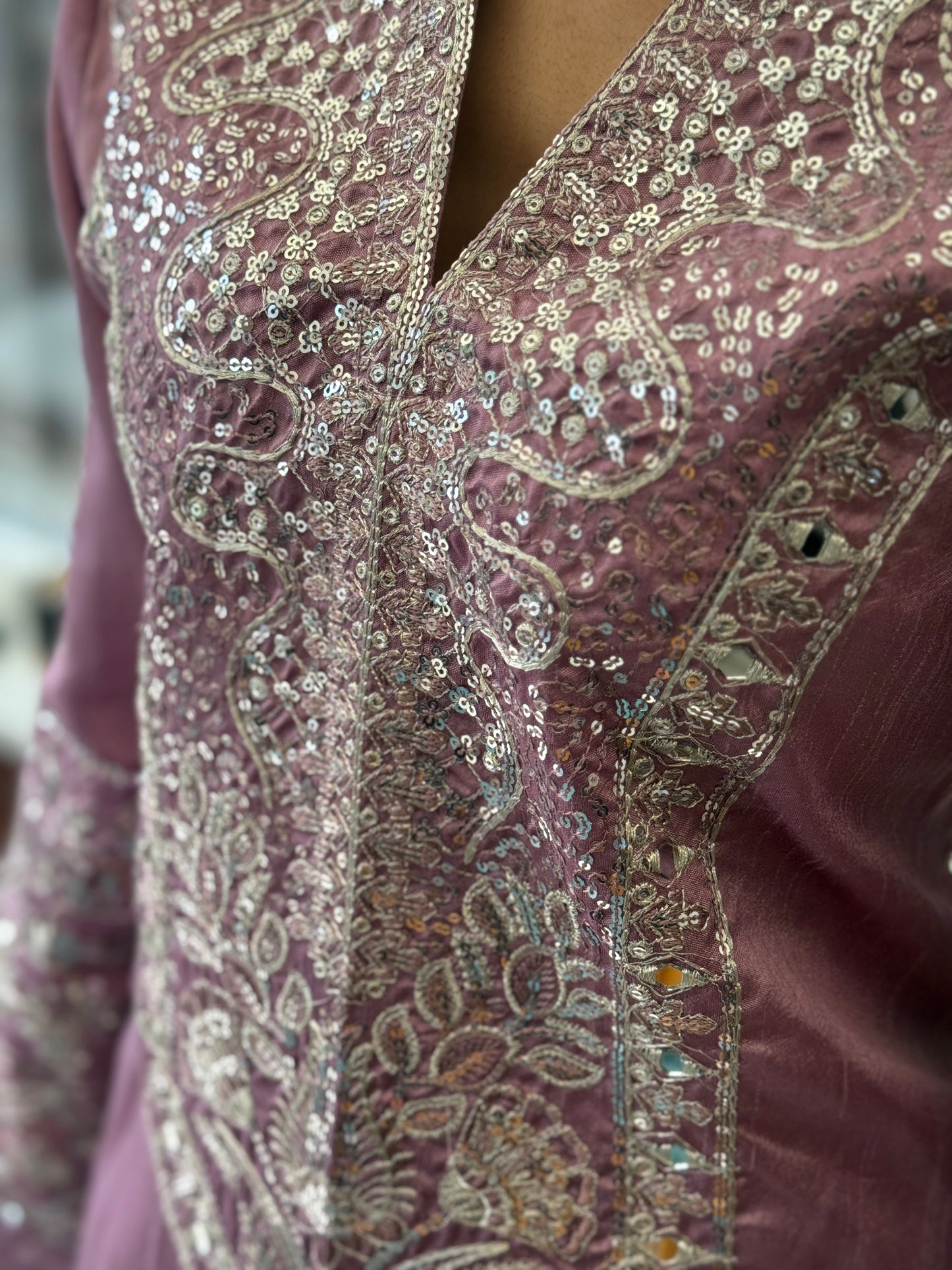 Mauve Royale Raw Silk Set