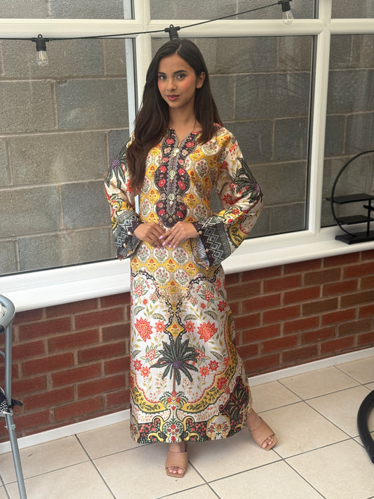 Multi Gold Royale – Luxury Printed Silk Edit
