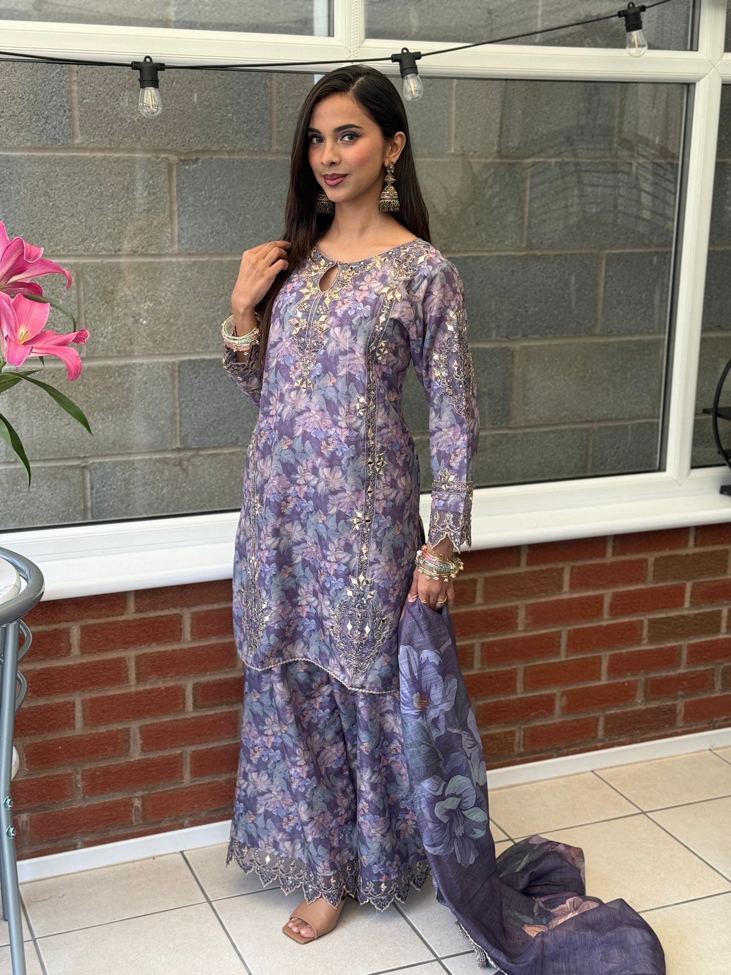 Lilac Mirage Lawn Suit