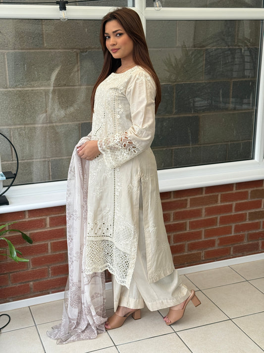 Beige Grace - 3 Piece Sequins Suit