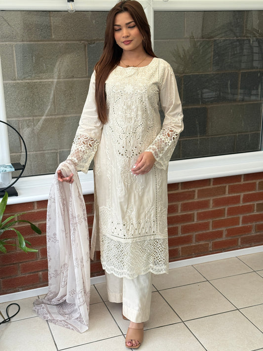 Beige Grace - 3 Piece Sequins Suit