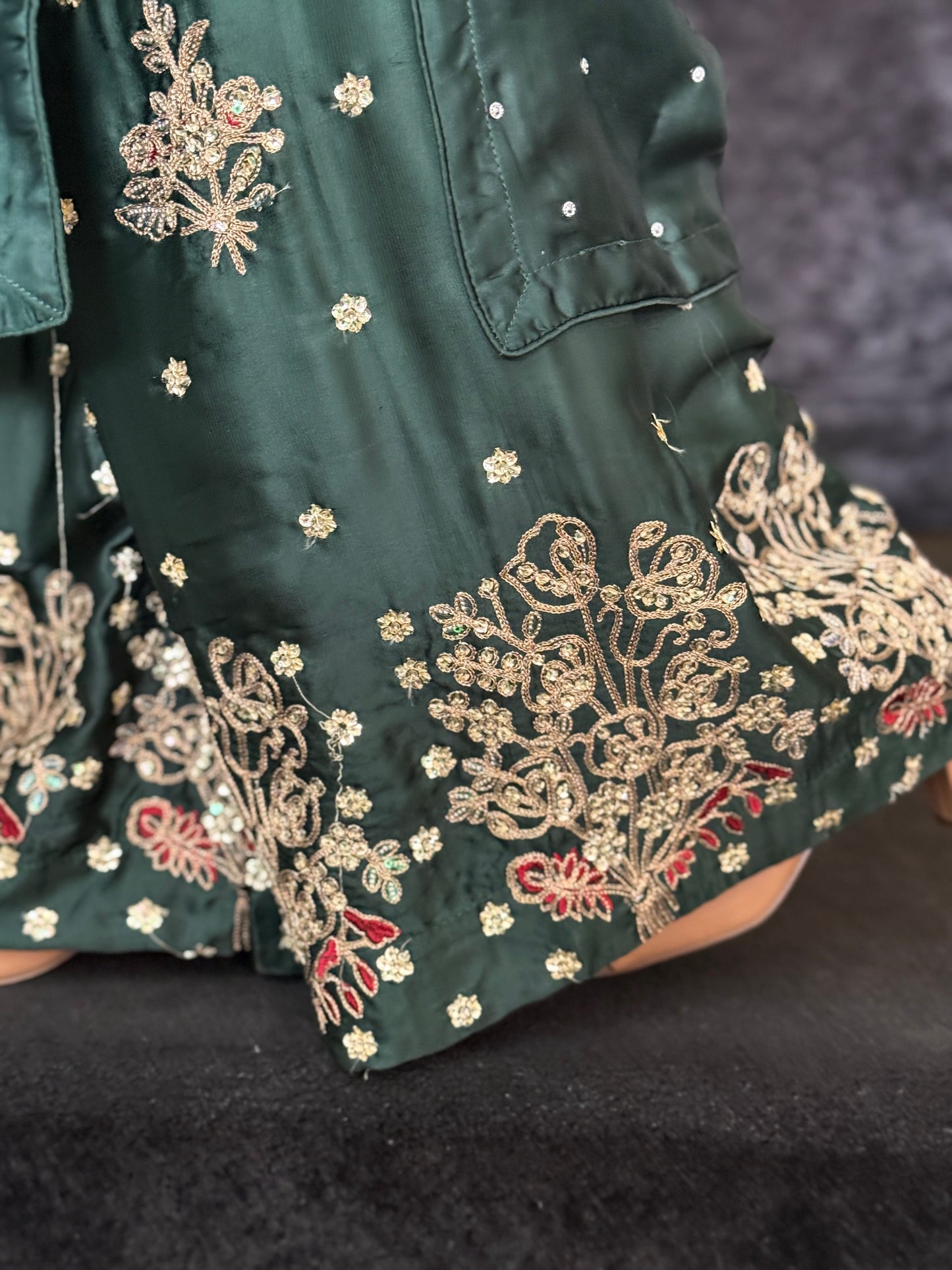 Nareen Forrest Green Silk