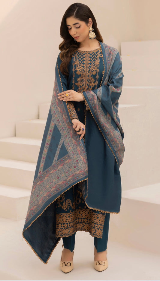 Teal Majesty Dhanak Suit