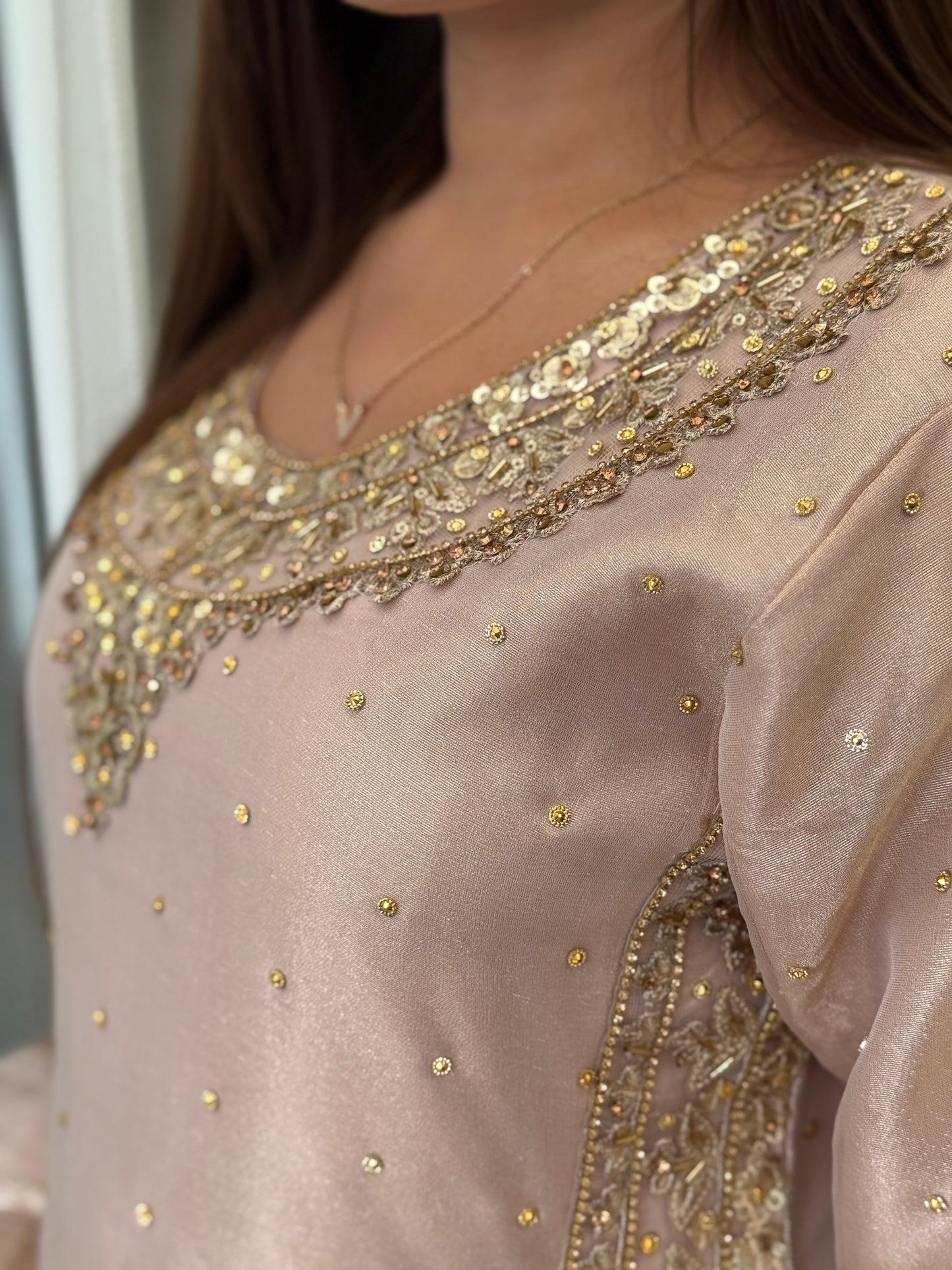 Blush Pink Pleated Luxe Suit