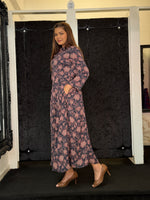 Charcoal Floral Maxi Print Dress