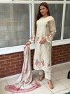 Ivory Bloom Khaddar Suit