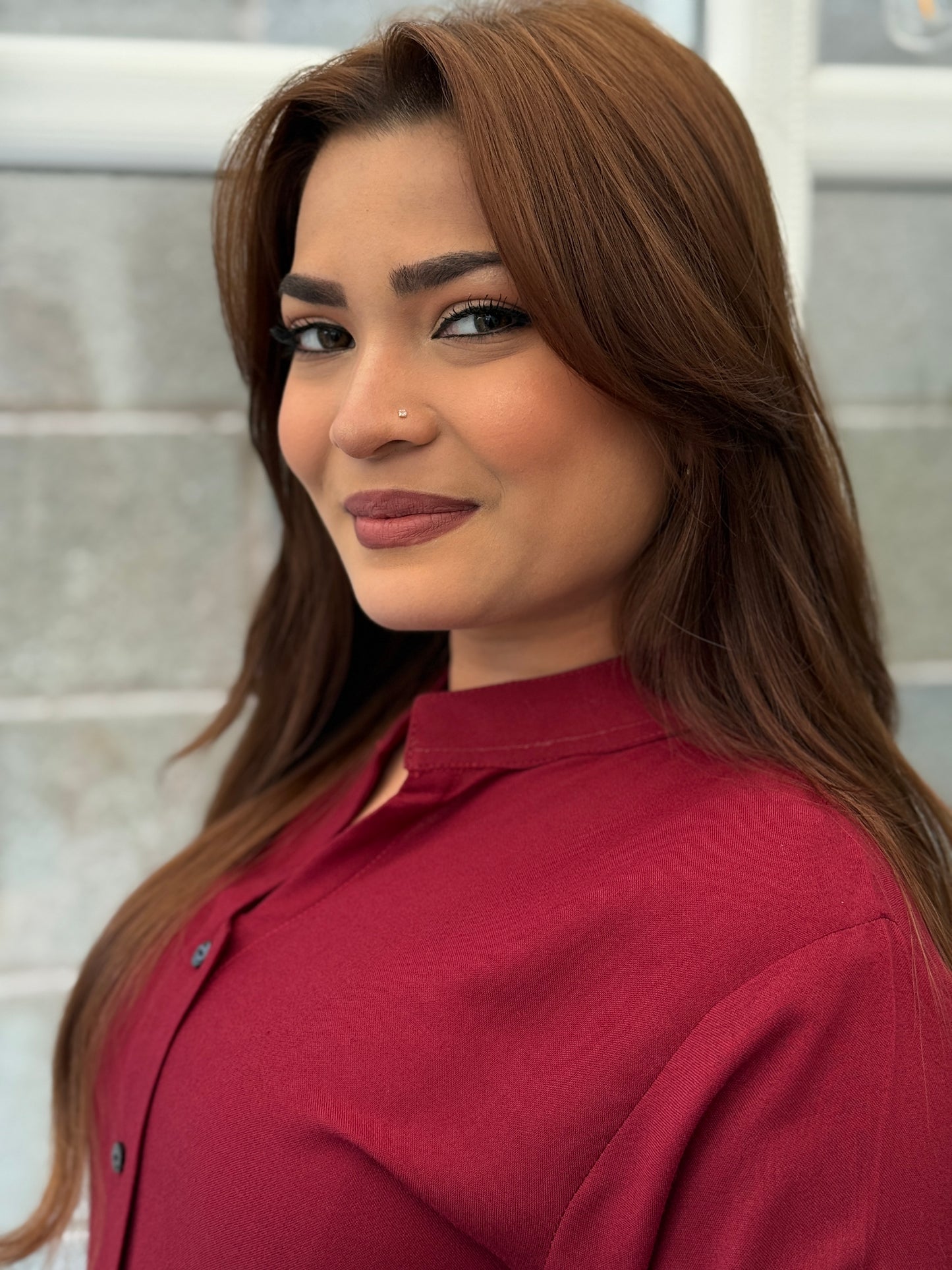 Crimson Charm - Dhanak Co-ord Set