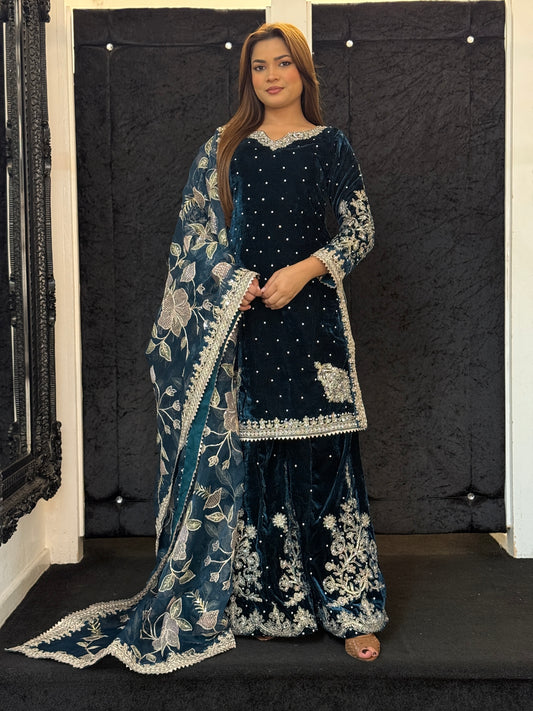 Asteria Velvet - Teal Luxe Suit