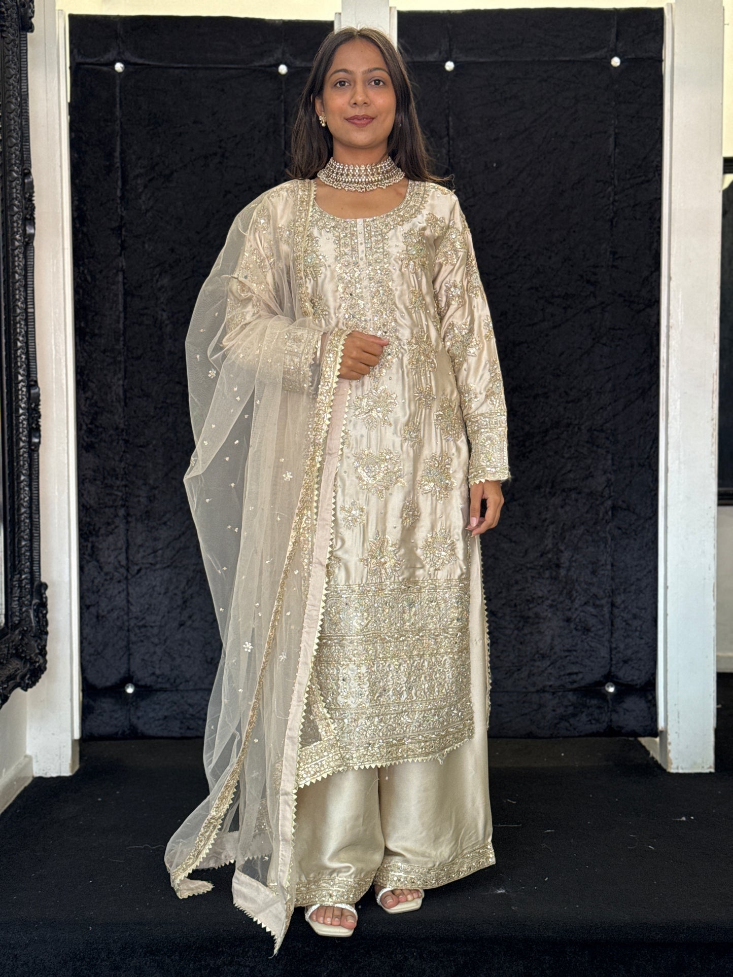 Gold Reverie Embellished Sharara Suit*