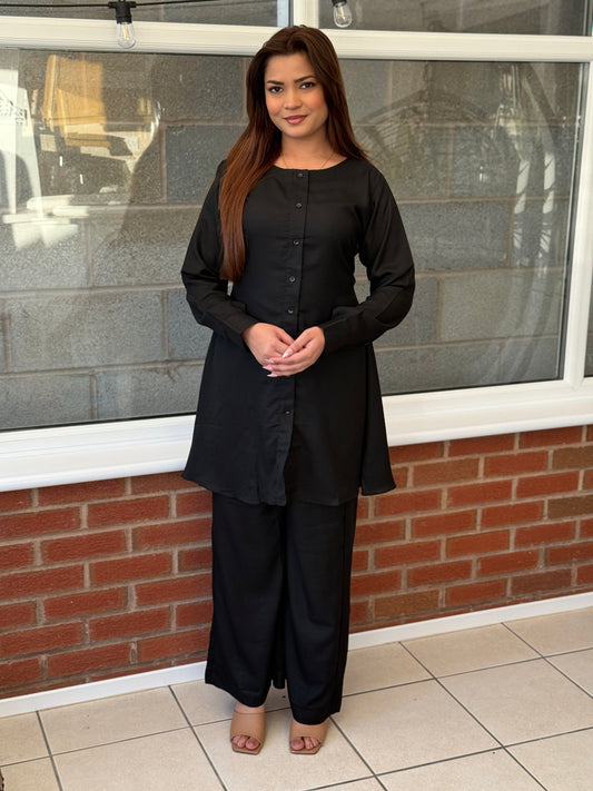 Black Dhanak Co-Ord