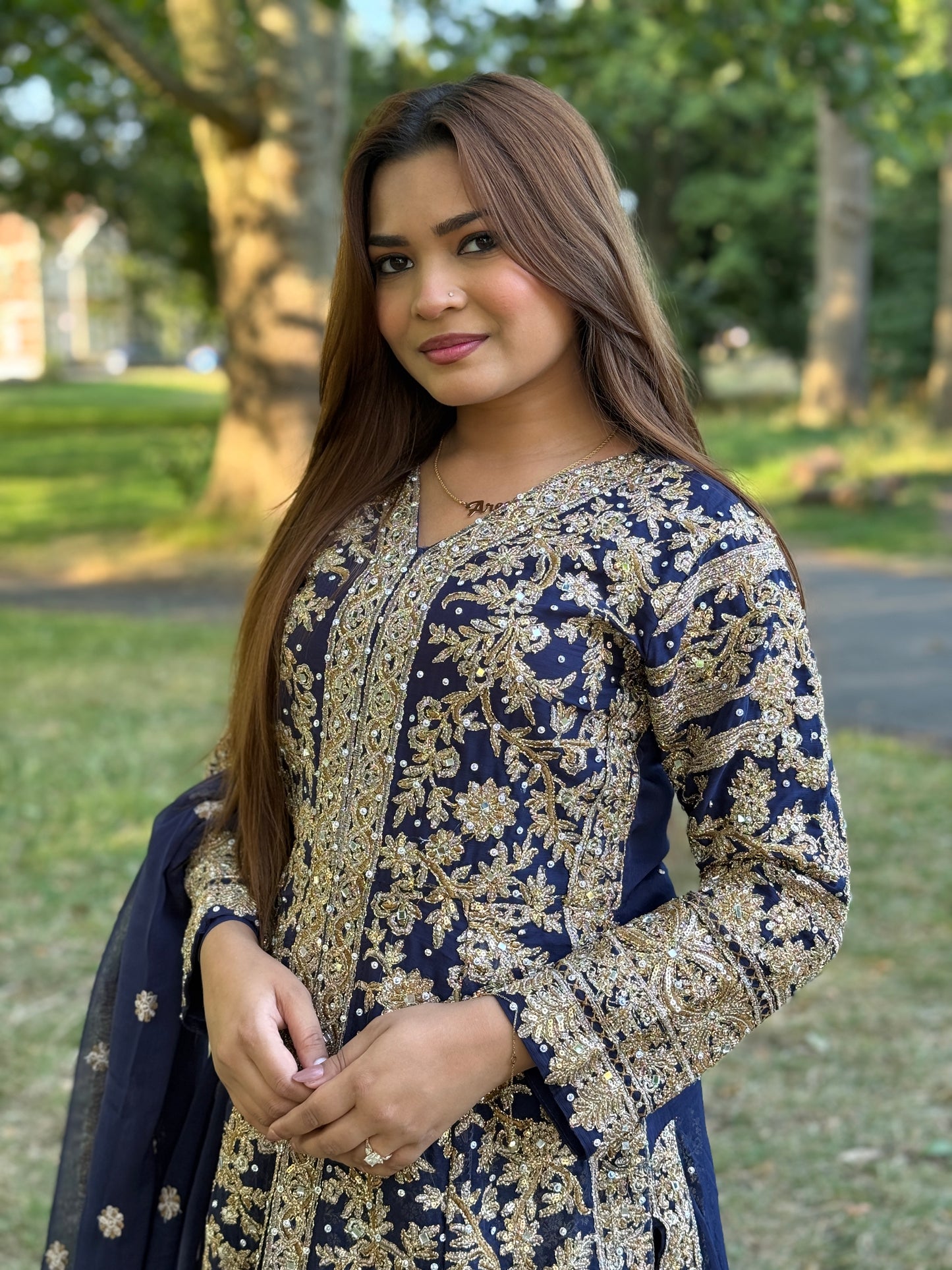 Midnight Majesty Embroidered Lehnga