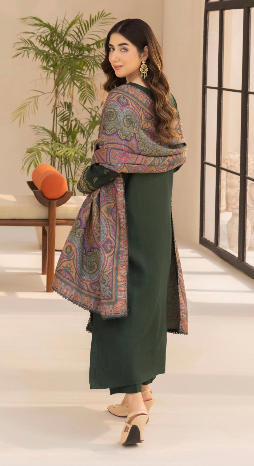 Winter Royalty - Green Dhanak Suit