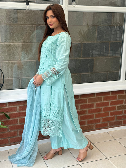 Aqua Grace - 3 Piece Sequins Suit