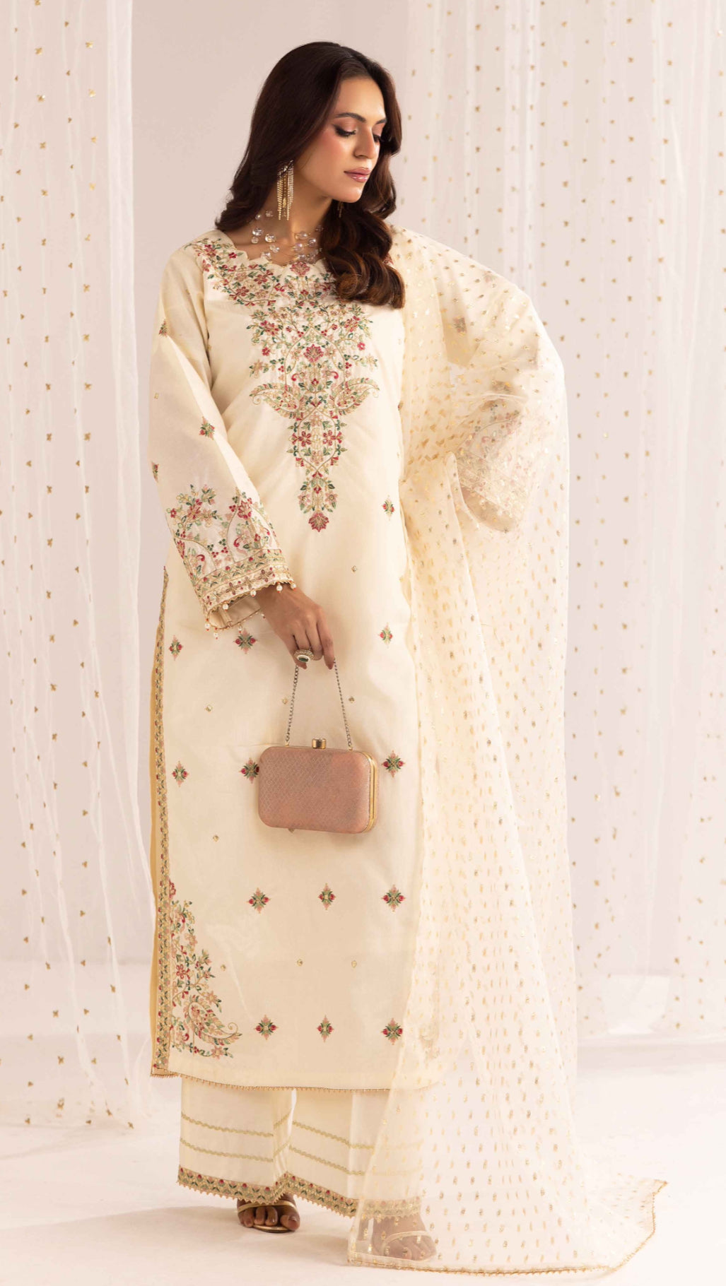 Off White Elira - Raw Silk Embroidered Suit