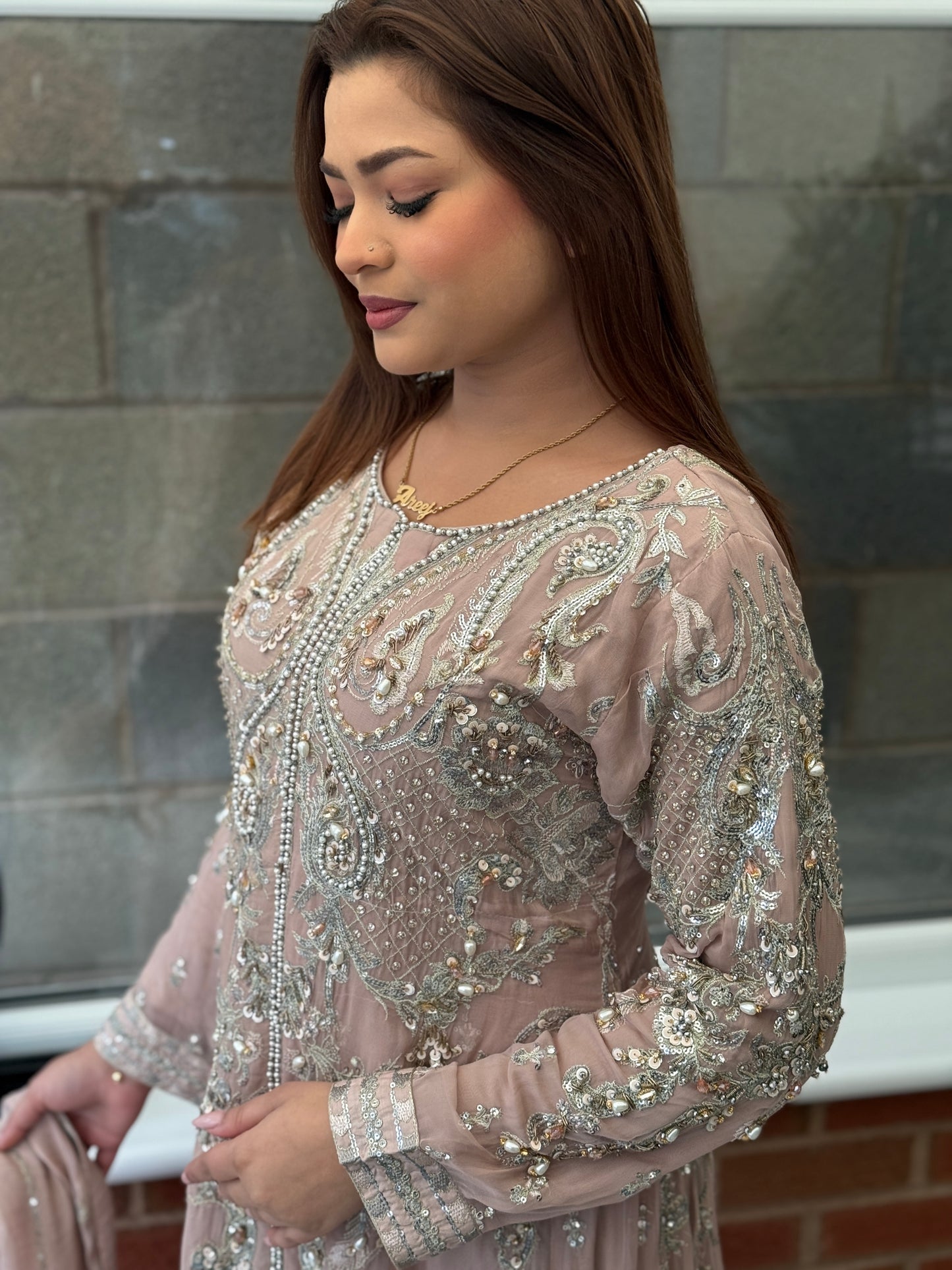 Neelam - Blush Crystal Maxi Dress